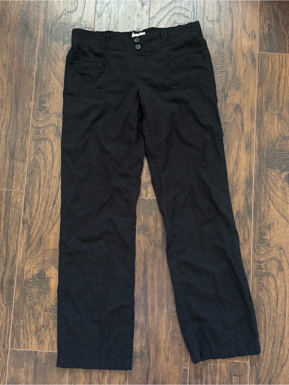 SO Medium Black Linen Blend Casual Pants